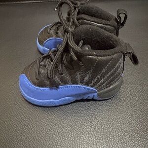 Nike Air Jordan 12 Retro Toddler Black and Blue Sneakers